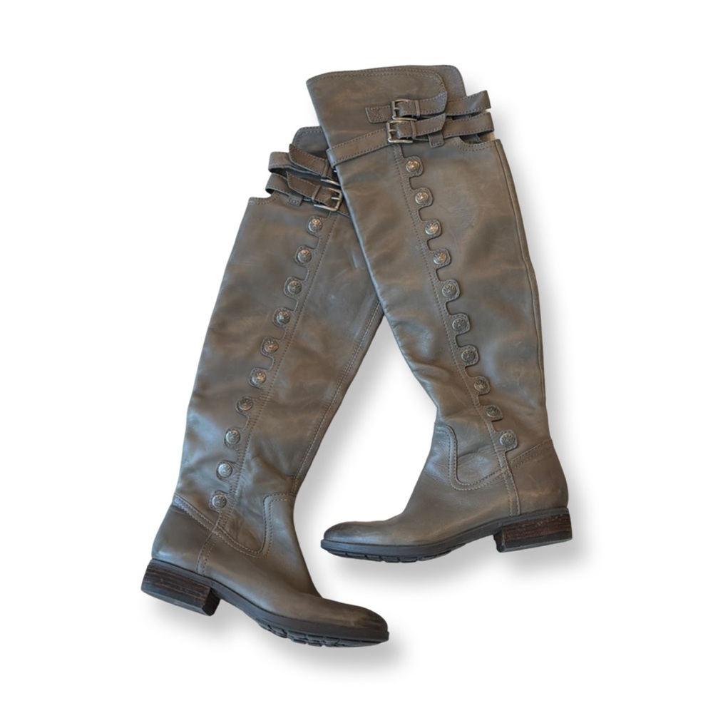 Sam Edelman Over-the-Knee Boots | Distressed Gray Green | Size 8